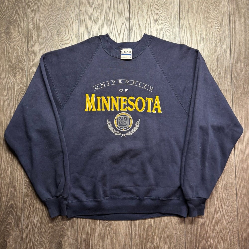 Vintage University of Minnesota Sweatshirt Mens Large Navy Blue Prep Collegiate